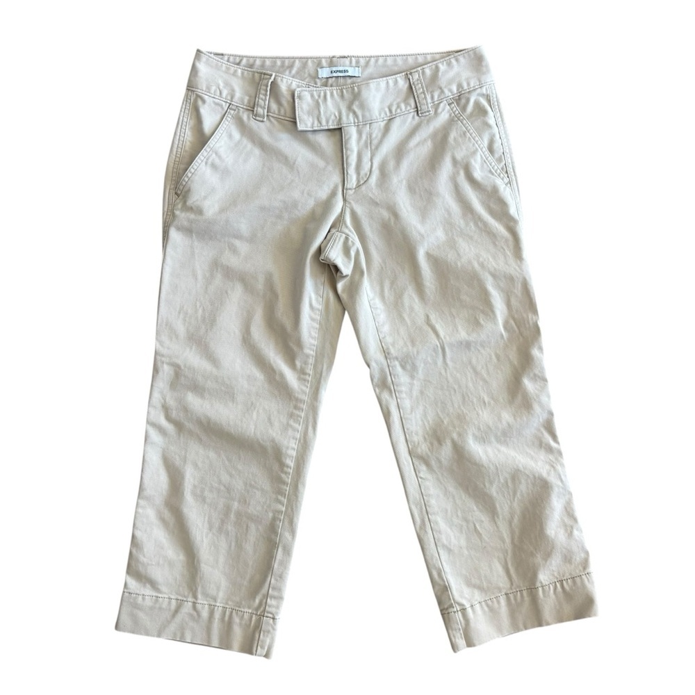 Y2k Express Low-Waist Khaki Capri Pants